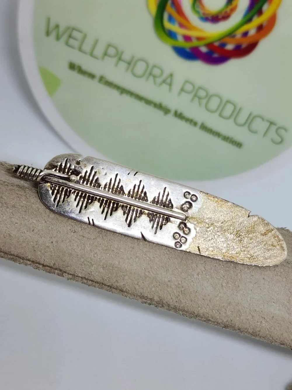 Navajo Sterling Silver High Detail Feather Brooch Pin by Herbert Cayatineto